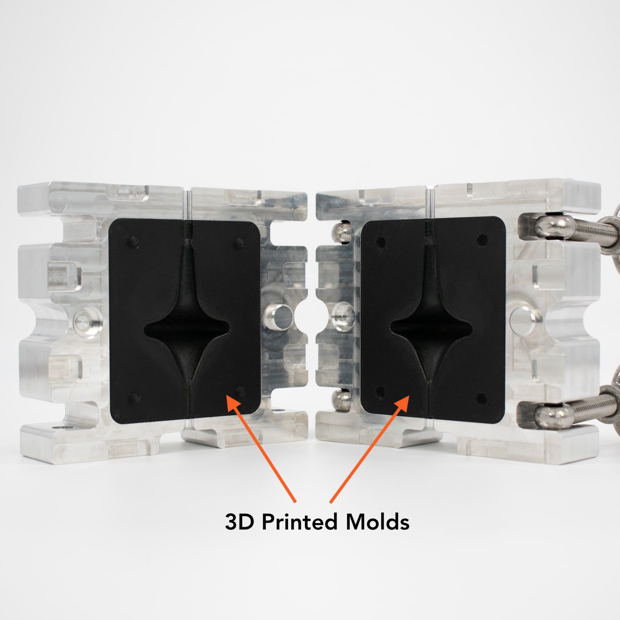 Mold backers for INJEKTO 3 by Action BOX for use with FDM or resin 3D printed molds or aluminum metal molds