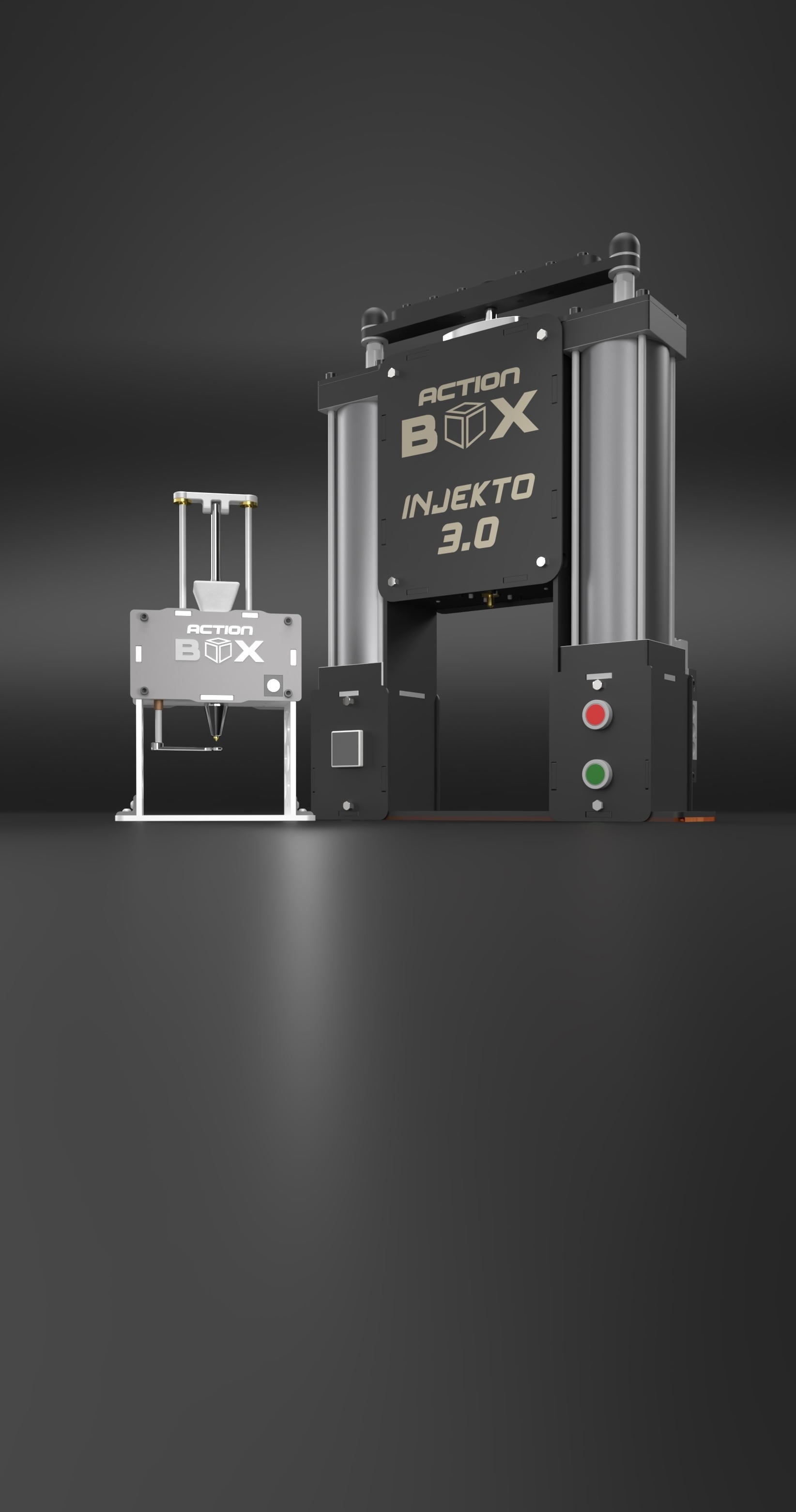 Load video: INJEKTO 3 mini plastic injection molder used for prototyping, teaching and manufacturing products. Made by Action BOX.