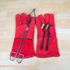 INJEKTO M High Heat Furnace Gloves, Steel and Brass Brush and Crucible Tongs for use with curing maste.