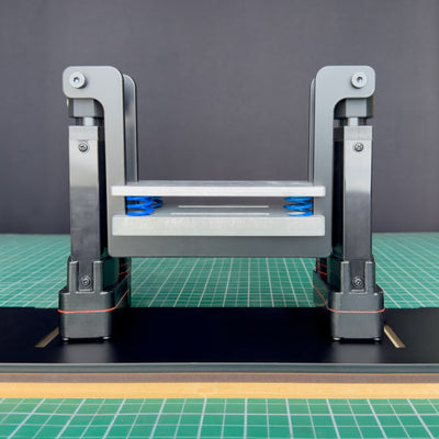 Mold lifters for INJEKTO 3 by Action BOX. Used to lift mold backers into the nozzle of the machine for perfect injections every time.