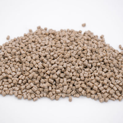 PEEK plastic pellets for use with injection molders for injection molding. Sold by Action BOX. Extreme heat resistant and rigid.
