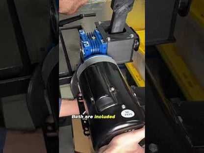SHREDII 6.0 mini industrial shredder by Action BOX for shredding waste such as 3D prints, metal, cans and plastic bottles. It is powered by a hand crank or motor.